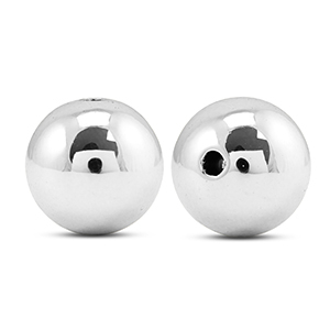Perline metallizzate tonde 16mm argento metallico