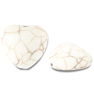 Perline di ceramica cuore biancastro