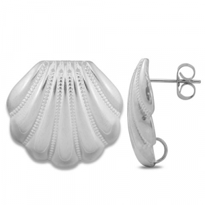 Componenti in acciaio inossidabile orecchini conchiglia con anellino argento