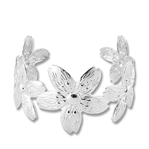 Bracciali in acciaio inossidabile bangle fiore argento