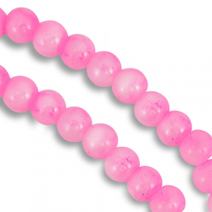 Perline di vetro 6 mm multicolore bianco-rosa