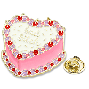 Pins torta "Bad bitch" bianco-rosa-rosso-oro