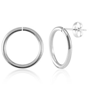 Orecchini in acciaio inossidabile 18mm argento