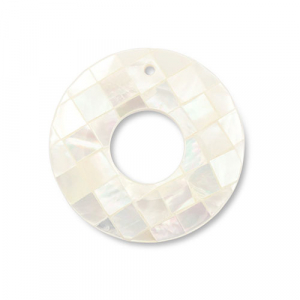 Pendenti di conchiglia donut bianco (colore naturale)