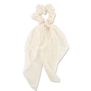 Elastici per capelli a pois con fiocco biancastro