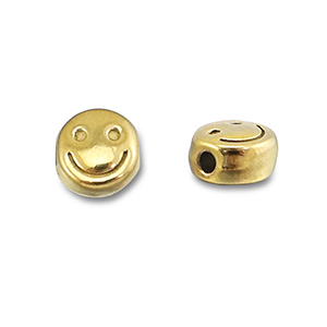 Perline in acciaio inossidabile smiley oro