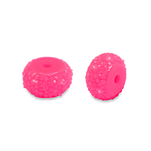 Perline in resina rondella 6mm rosa neon