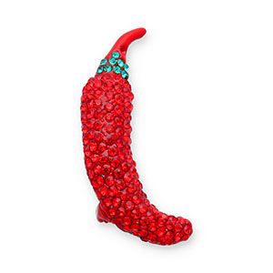 Broches peperoncino rosso-verde