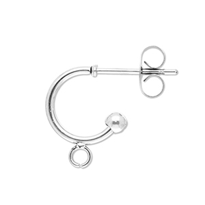 Componenti in acciaio inossidabile orecchini a cerchio con anellino argento