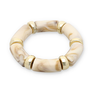 Bracciali in resina oro-biancastro-beige