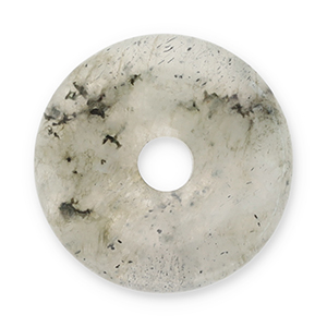 Perline in pietra naturale Agata donut 16mm trasparente grigio-nero