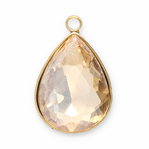 Ciondoli in acciaio inossidabile sfaccettato goccia oro-champagne