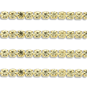 Catena strass in acciaio inossidabile 3mm oro-champagne