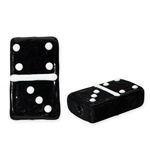 Perline di vetro domino nero-bianco