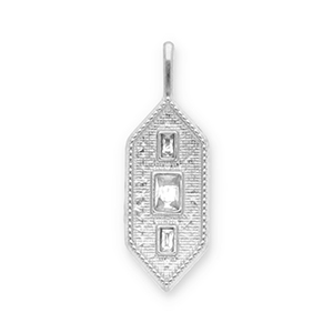 Ciondoli in acciaio inossidabile esagono argento-trasparente