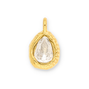 Ciondoli in acciaio inossidabile goccia con faccetta oro-trasparente