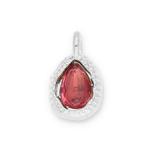 Ciondoli in acciaio inossidabile goccia con faccetta argento-rosa scuro