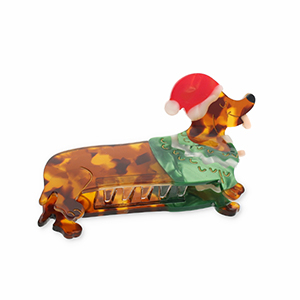 Accessori fermaglio per capelli bassotto con maglione marrone-verde-rosso-bianco