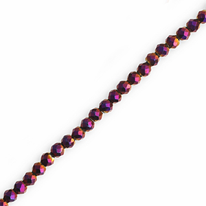 Perline sfaccettate tonde 3mm viola scuro-rivestimento AB