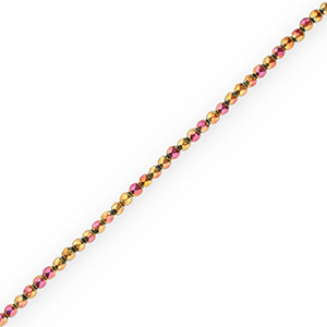 Perline di ematite 4 mm sfaccettata tonda rosa-giallo-rivestimento AB