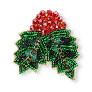 Broches agrifoglio verde-rosso-nero