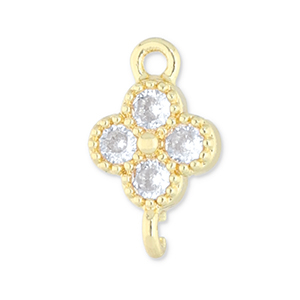 Metallo TQ in ottone distanziatore quadrifoglio oro-trasparente