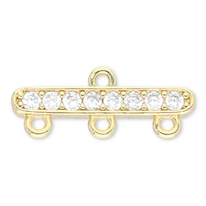 Metallo TQ in ottone distanziatore con 3 anellini oro-trasparente