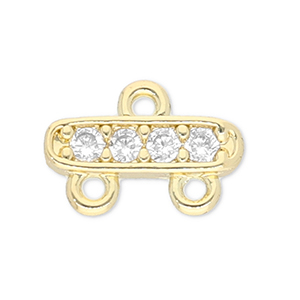 Metallo TQ in ottone distanziatore con 2 anellini oro-trasparente