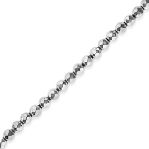 Perline di ematite 6 mm sfaccettata tonda argento