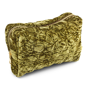 BY31&reg; Pochette velluto con dettagli circolari cuciti verde oliva