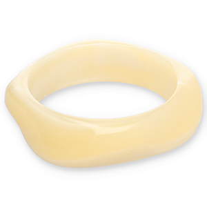 Bracciali bangle in resina giallo vaniglia-bianco