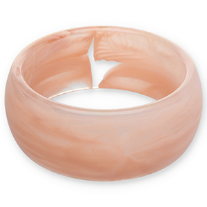 Bracciali bangle in resina rosa chiaro-bianco