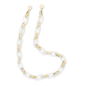 Cinturino da polso trendy per cellulare in acrilico trasparente-oro