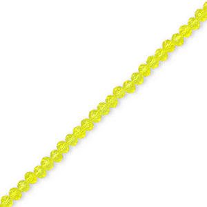 Perline sfaccettate 4x3mm rondella giallo