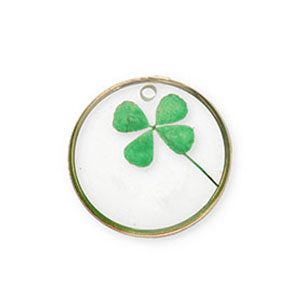 Ciondoli con fiore secchi oro-verde