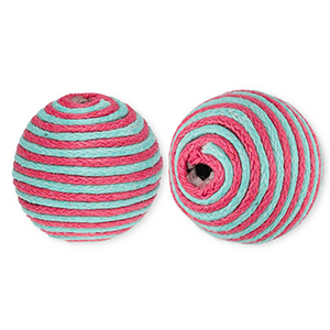 Perline in acrilico 22 mm con cordoncino cerato blu-malva