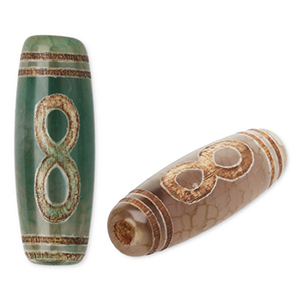 Perline di pietra naturale Calcedonio tubo infinito verde-beige-marrone