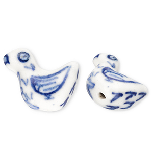 Perline di ceramica anatra biancastro-blu Delft