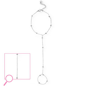 Bracciale baciamano in acciaio inossidabile tondo argento