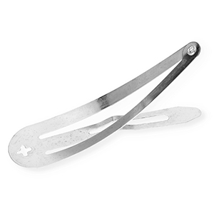 Componenti di metallo fermaglio per capelli clic clac con occhiello argento