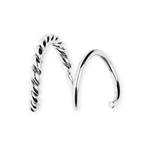 BY31&reg; Orecchini in acciaio inossidabile a spirale effetto doppio twist argento