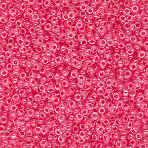 Rocailles Miyuki 15/0 Carnation Pink Lined Crystal 15-0208