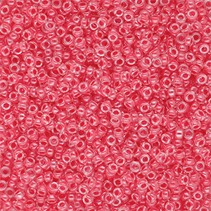 Rocailles Miyuki 15/0 Coral Lined Crystal 15-0204