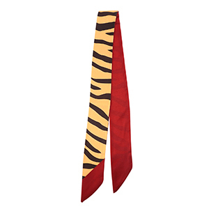 Bandana foulard con stampa zebra crema-marrone scuro-rosso ruggine