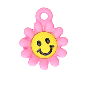 Ciondoli di metallo fiore rosa-giallo