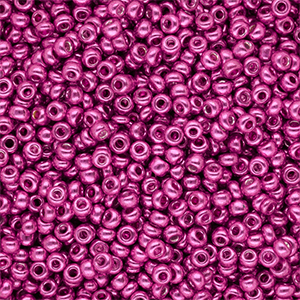 Perline di vetro rocailles 8/0 (3mm) fucsia rosa metallico luminoso