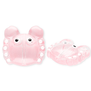 Perline di vetro a mano granchino rosa chiaro trasparente-bianco-nero