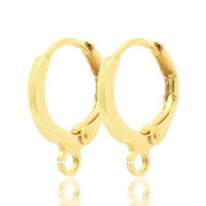 Orecchini richiudibili 11mm con 1 anellino oro chiaro