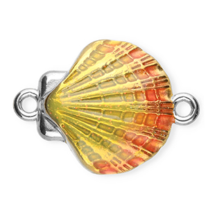 Componenti in acciaio inossidabile distanziatore smalto conchiglia argento-giallo-rosa