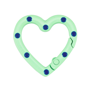 Componenti colorati anello bris&eacute; portachiavi cuore verde-blu